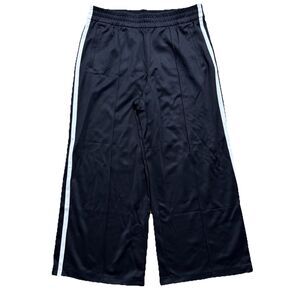 Athleta Tempo Wide Leg Track Pant Women’s Large Petite Black Mid Rise